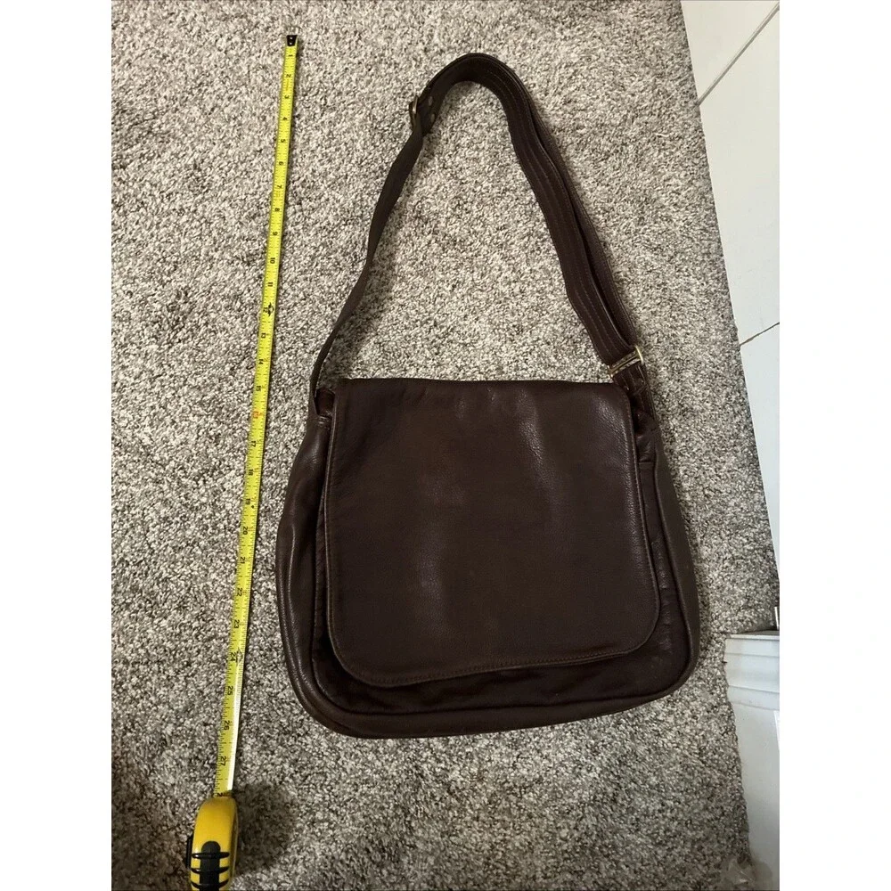 Vintage Romag Leather Messenger Shoulder Bag Brown